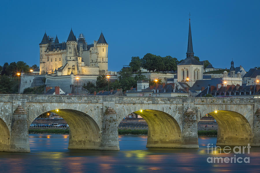 Chateau Saumur Twilight - Loire Valley France Photograph by Brian Jannsen