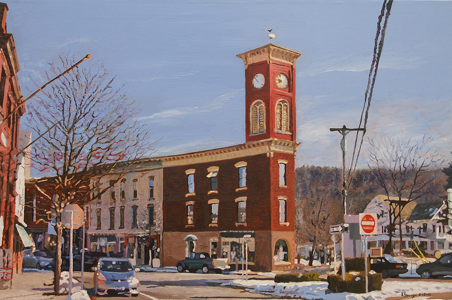 Chatham Clock Tower Painting by Kenneth Young