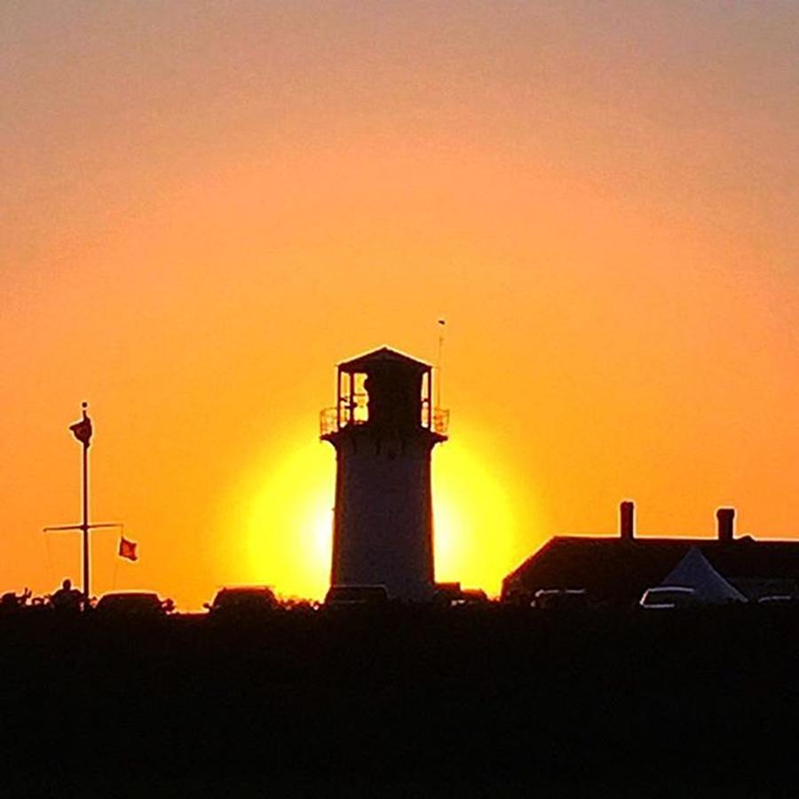 Sunset Photograph - Chatham Light in Silhouette by Justin Connor