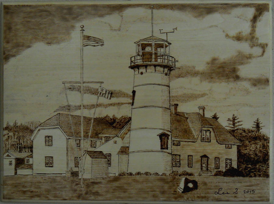 Lighthouse Pyrography - Chatham Lighthouse by H Leslie Simmons