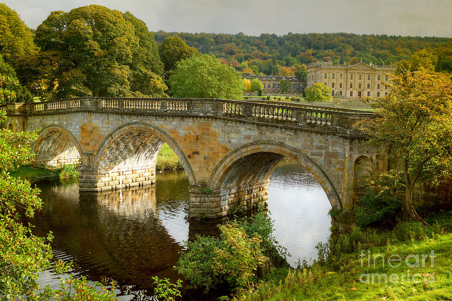 Chatsworth House and Bridge Photograph by David Birchall