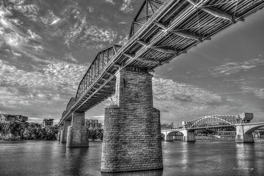 Chattanooga Bridge Brothers B W Walnut Street Pedestrian Bridge John Ross Market Street Bridge Art Photograph by Reid Callaway