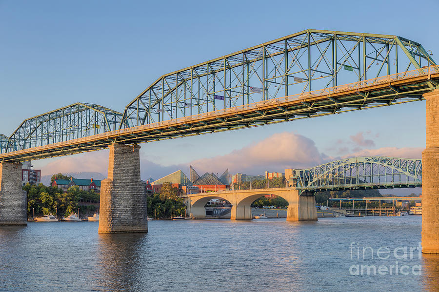Chattanooga Tennessee River Bridges I Photograph by Clarence Holmes