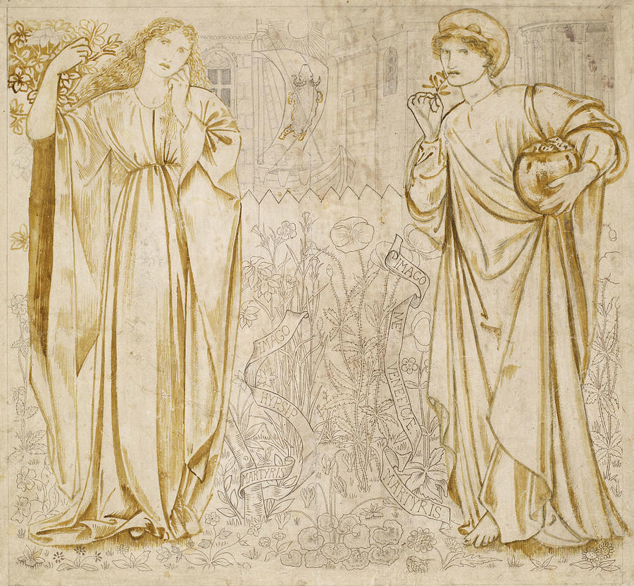 Chaucers Legend of Good Women Hypsiphile And Medea Drawing by Edward Burne-Jones