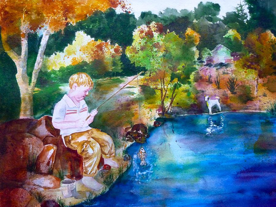 Chaytons Lake in the Woods Painting by Sharon Mick