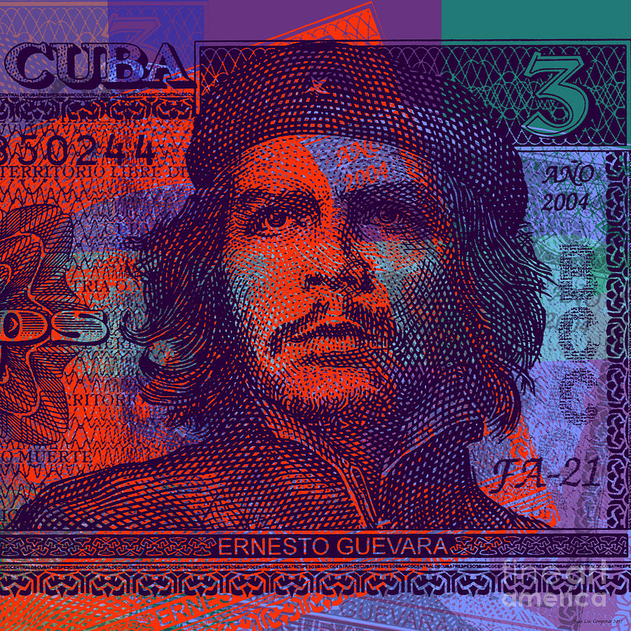 Che Guevara 3 peso cuban bank note - #3 Digital Art by Jean luc Comperat