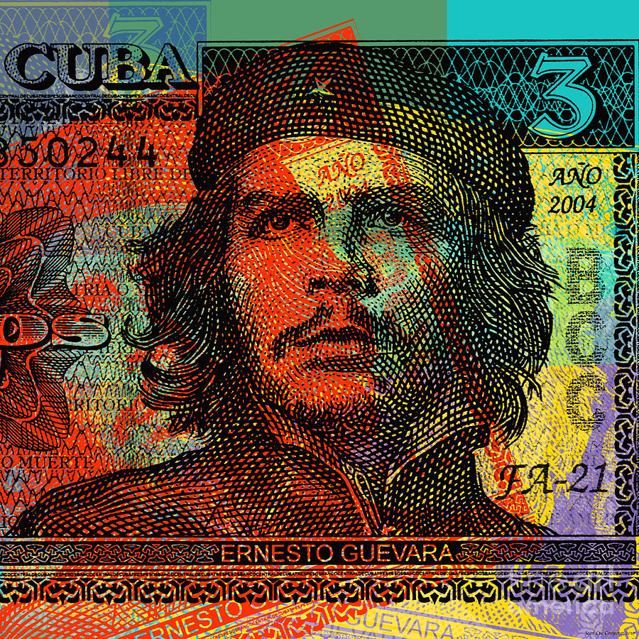 Che Guevara 3 peso cuban bank note - #1 Digital Art by Jean luc Comperat