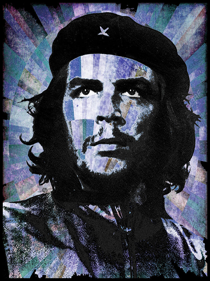 Che Painting - Che Guevara Revolution Blue by Tony Rubino