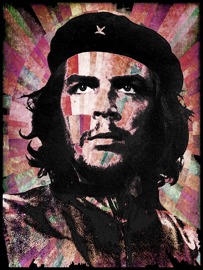 Che Guevara Revolution Red Painting by Tony Rubino
