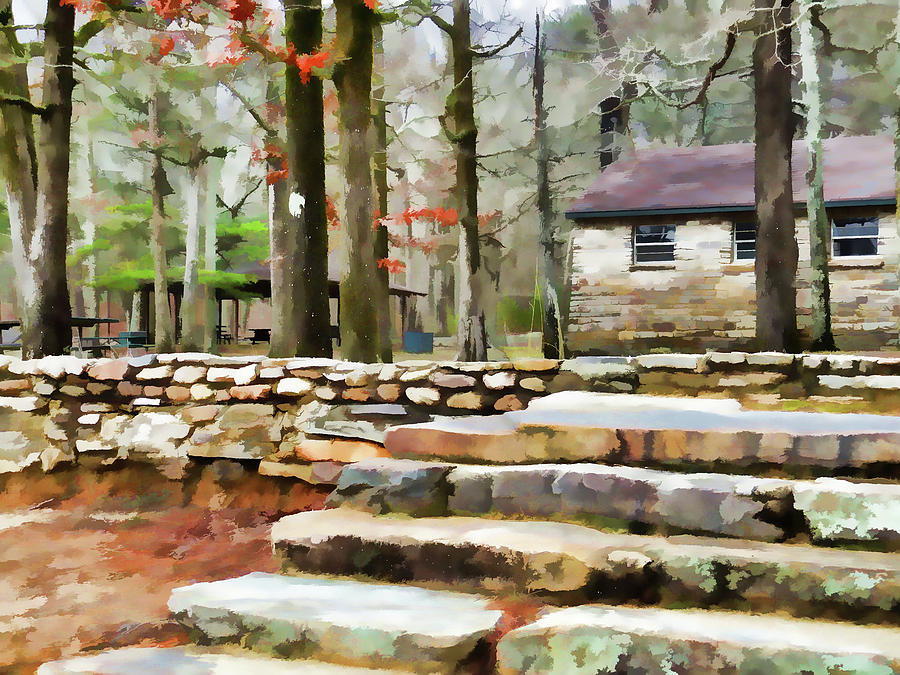 Cheaha State Park in The Fall Painting by Jeelan Clark