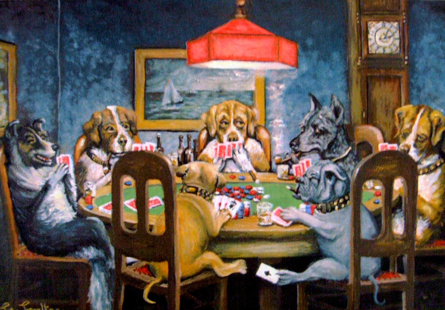 Cheating Dogs Painting by Mackenzie Moulton