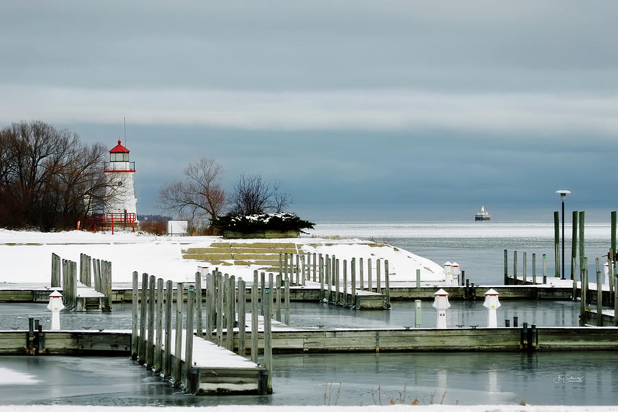 Winter Photograph - Cheboygan Michigan Marina by Allyson Schwartz