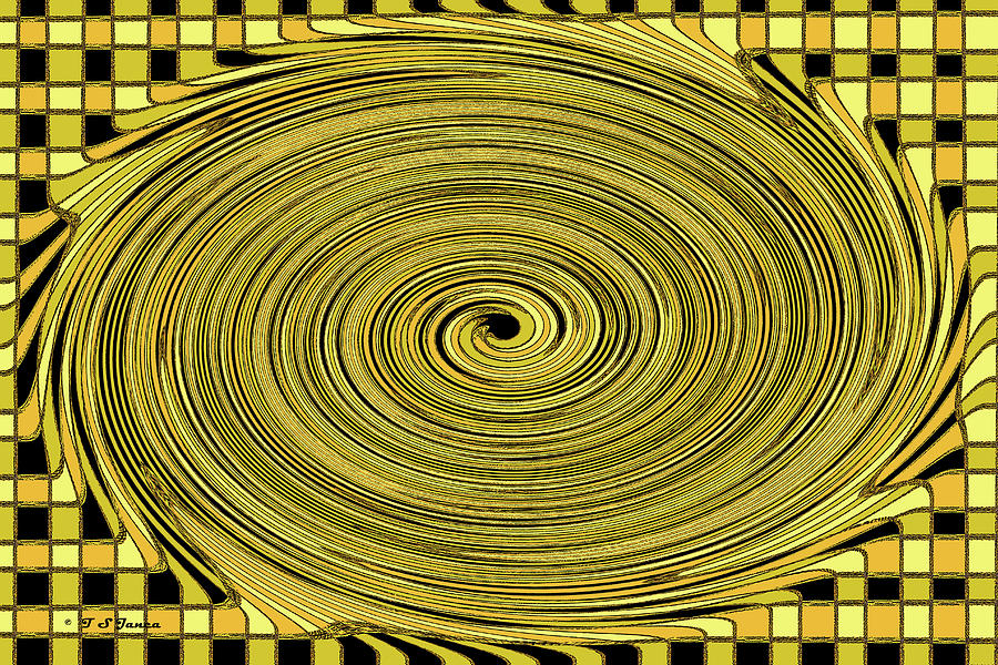 Checker Board To Spiral Abstract Digital Art by Tom Janca