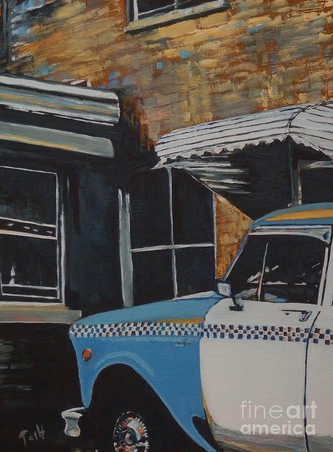 Checker Cab Painting by Laura Toth