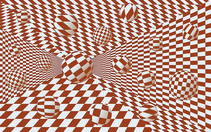 Checkerboard Op Art 2 by Eleanor Bortnick
