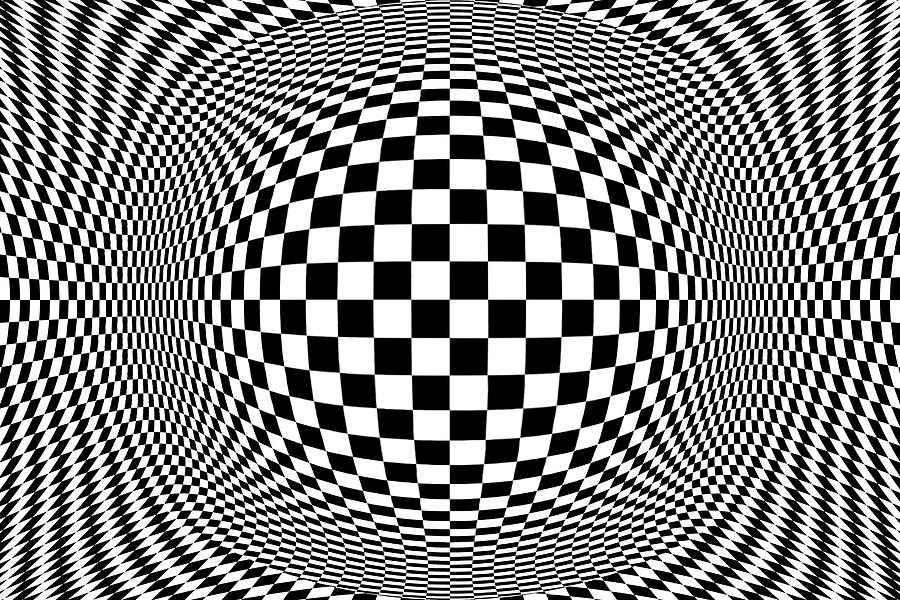 Checkerboard Op Art by Eleanor Bortnick