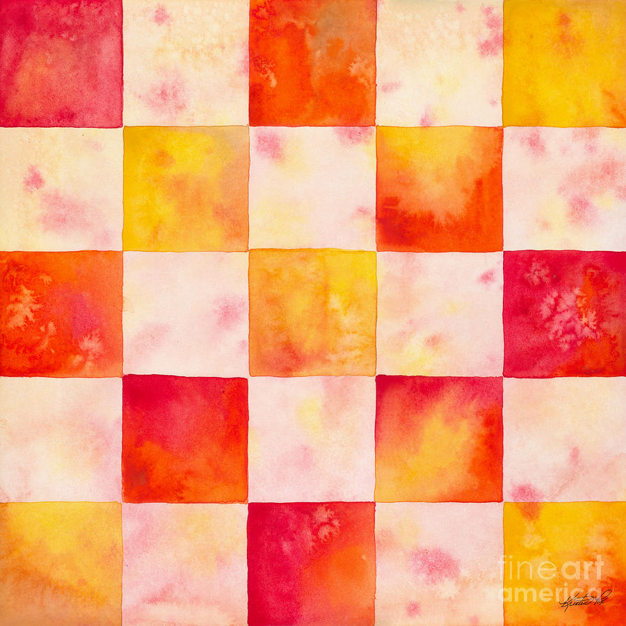 Checkerboard Watercolor Painting by Kristen Fox