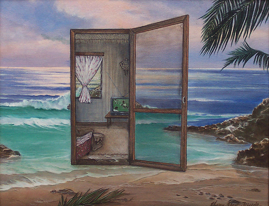 Surrealism Painting - Checkin In Checkin Out by Sharon Ebert