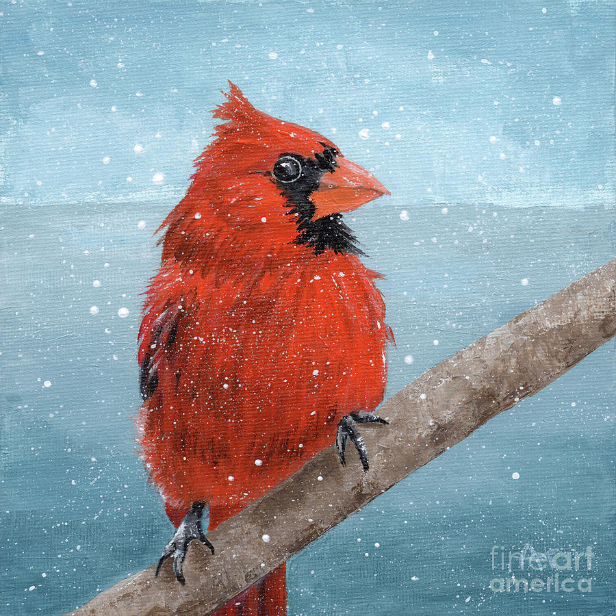 Cheeky Cardinal Painting by Annie Troe
