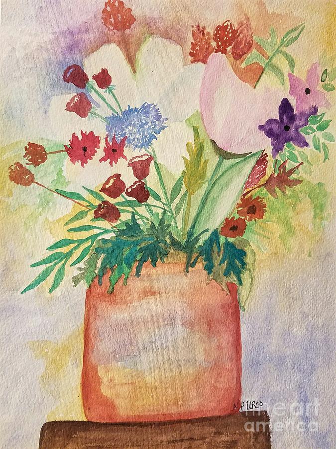 Cheerful Bouquet Painting by Maria Urso