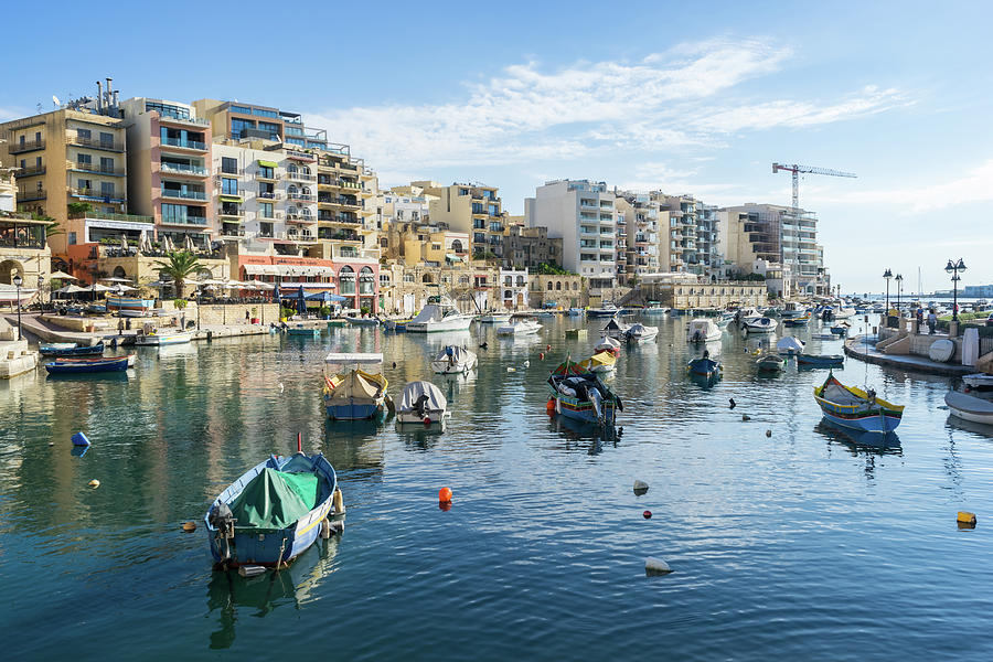 Cheerful Colorful Silky Mediterranean Harbor Photograph