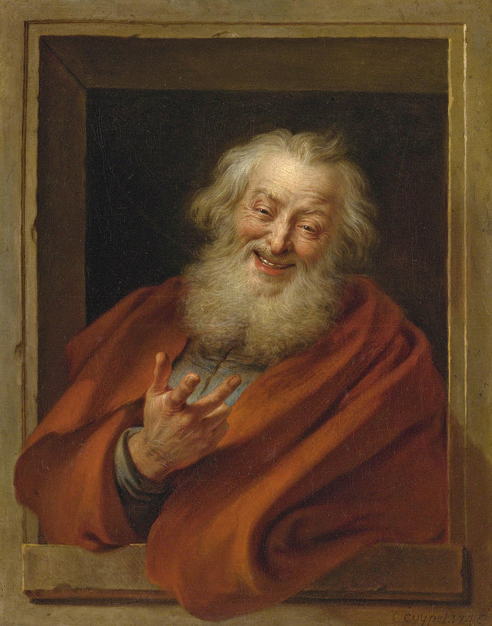 Cheerful Democritus Painting by Charles-Antoine Coypel