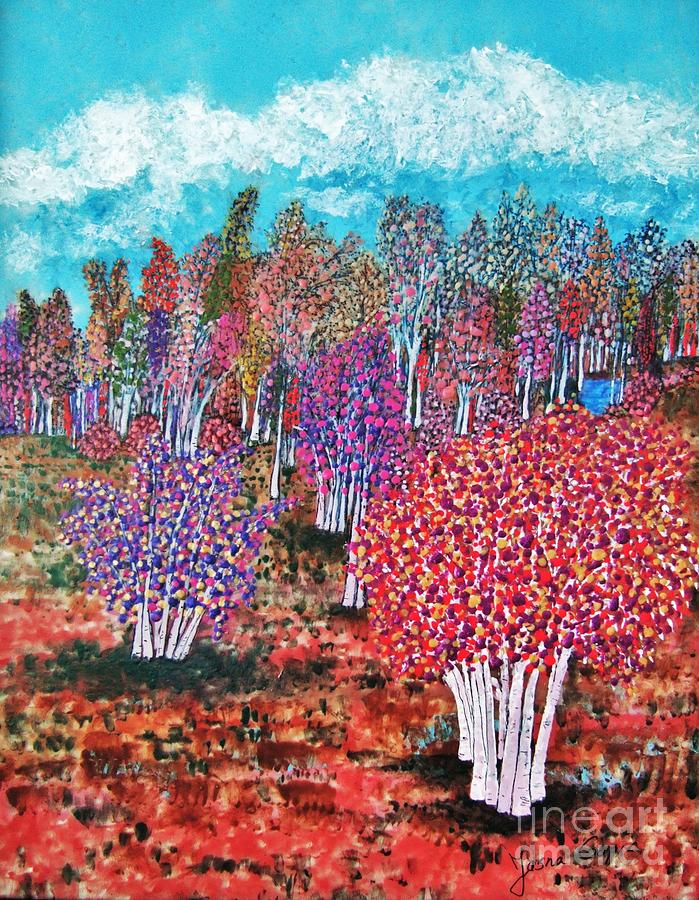 Cheerful Forest  Painting by Jasna Gopic