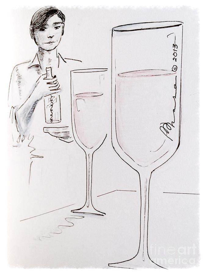 Wine Drawing - Cheers by Barbara Chase