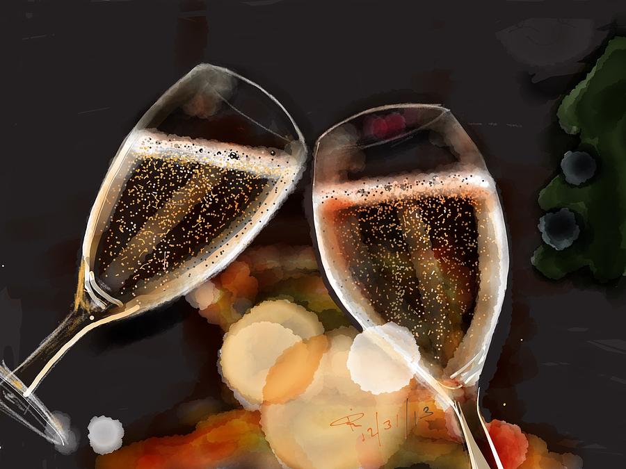 Champagne Digital Art - Cheers by Rio Bautista
