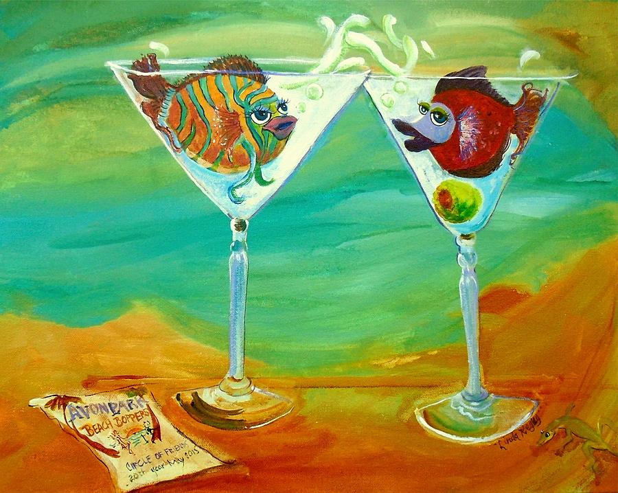 Cheers to the Beach Boppers Painting by Linda Kegley