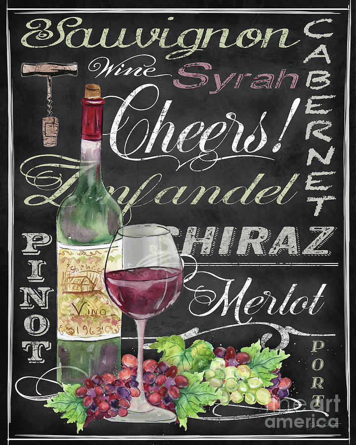 Cheers Wine Art-JP3970 Painting by Jean Plout