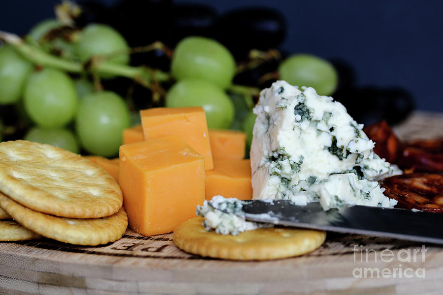 Cheese And Cracker Close Up Photograph