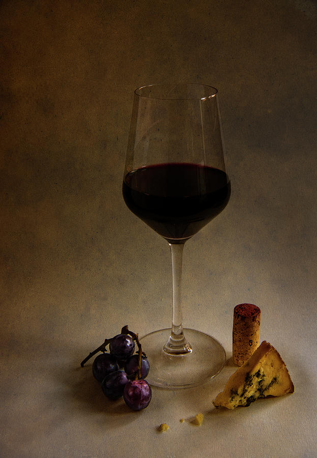 Cheese Photograph - Cheese and Wine by Phillips and Phillips
