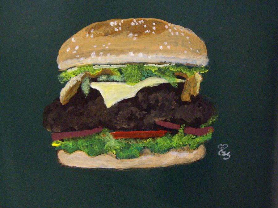 Cheese burger Painting by Carole Robins