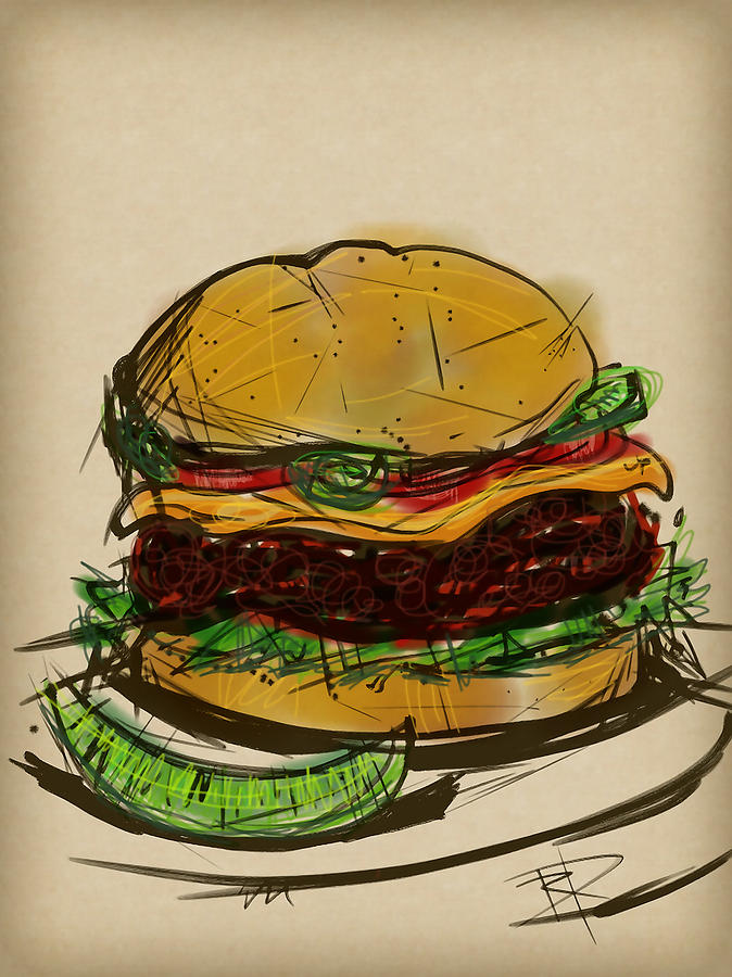 Cheese Burger Digital Art by Russell Pierce
