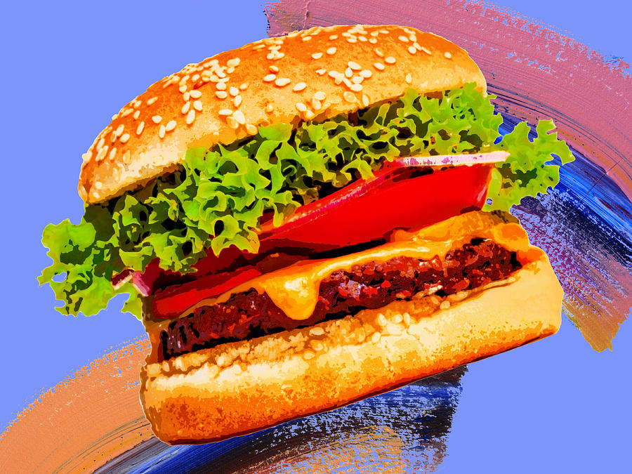 Cheeseburger Painting by Dominic Piperata