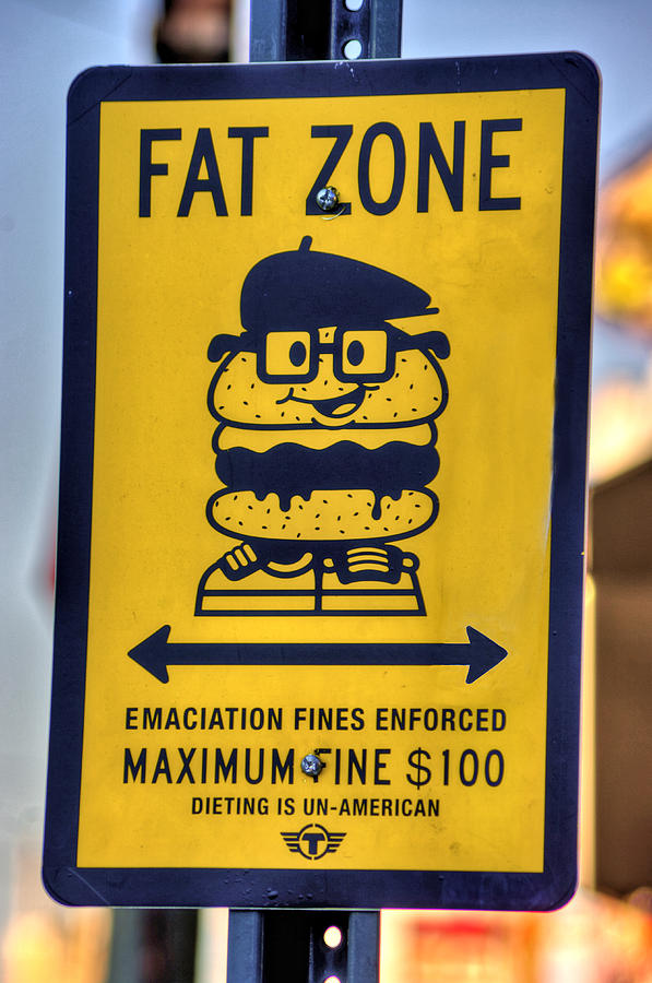 Cheesesteakeries of South Philly - Fat Zone Warning - Near Pats King of Steaks and Genos Photograph by Michael Mazaika