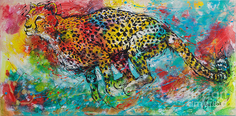 Cheeta Run Painting by Jyotika Shroff