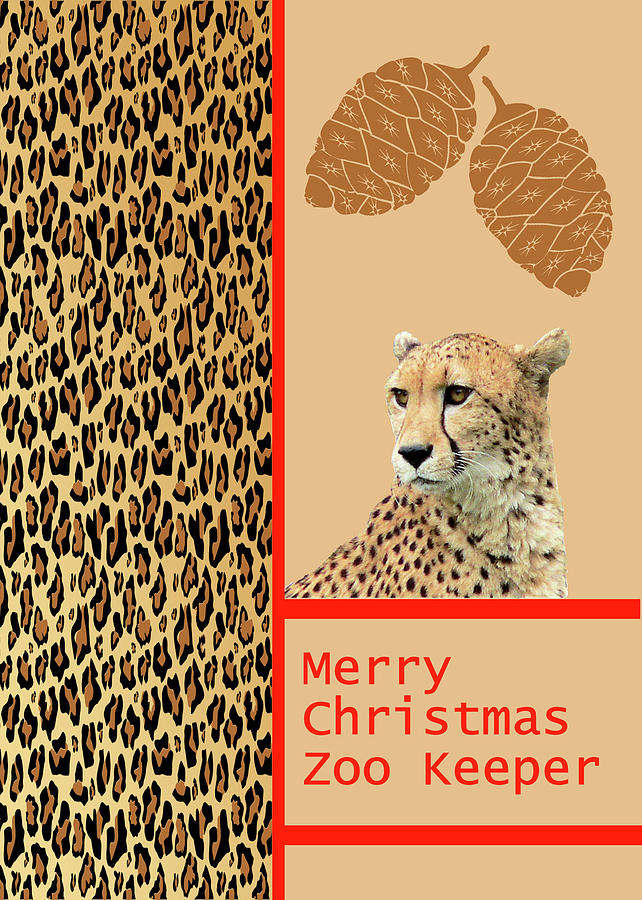 Cheetah Card for Zoo Keeper Mixed Media by Rosalie Scanlon