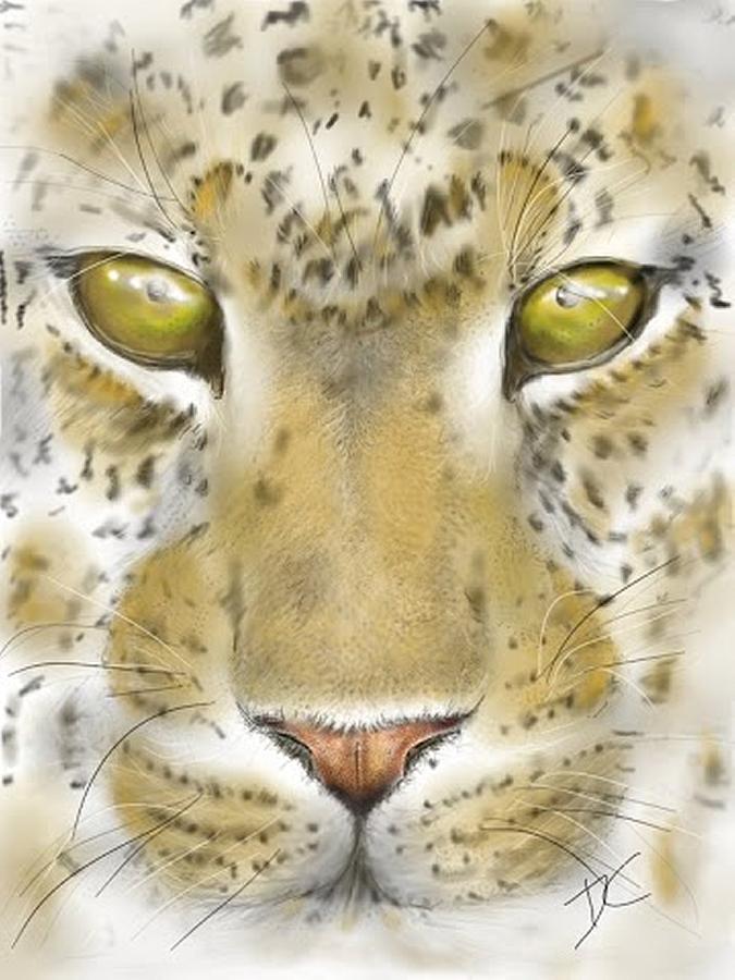 Cheetah face Digital Art by Darren Cannell