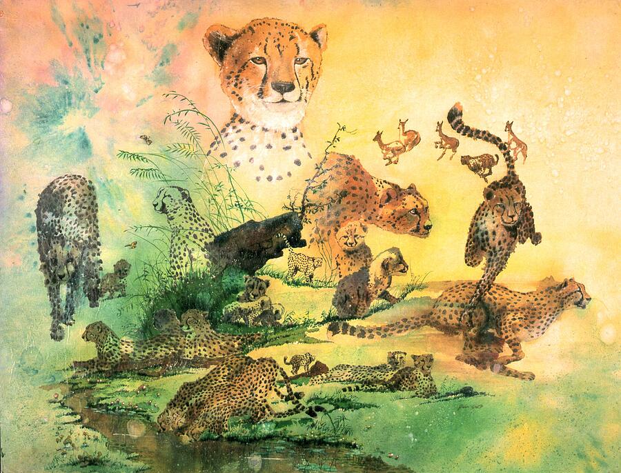 Cheetah Painting - Cheetah by John YATO