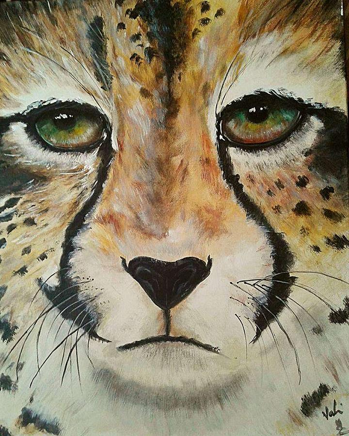 Cheetah Stare Painting by Valerie Heath - Fine Art America