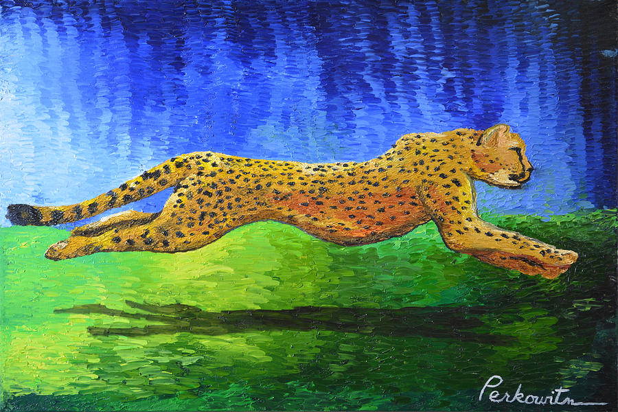 Cheetah Unbound Painting by Tom Perkowitz