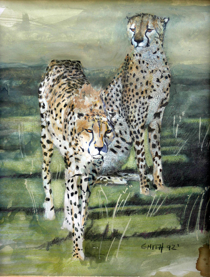Cheetahs Kenya Painting by Tom Smith