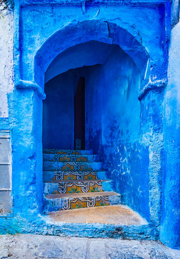 Chefchaouen Doorway Photograph by Lindley Johnson