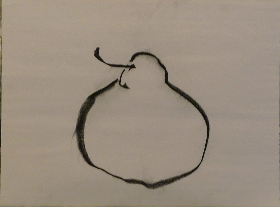 Pear Drawing - Chelsea Pear Charcoal by Linda DiGusta