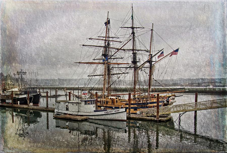 Vintage Photograph - Chelsea Rose And Tall Ships by Thom Zehrfeld
