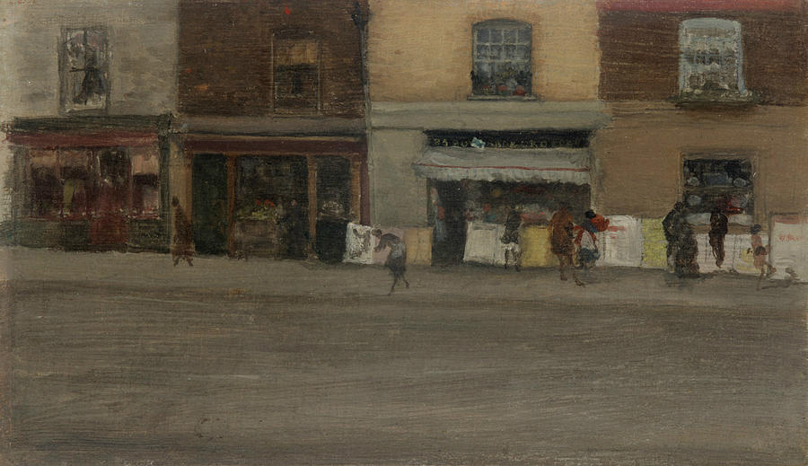 Chelsea Shops Painting by James Abbott McNeill Whistler