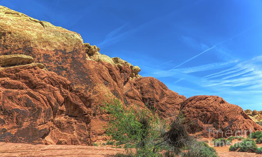 Las Vegas Photograph - Chem Trails Invade Valley of Fire  by Chuck Kuhn