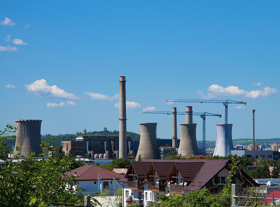 Chemical Power Plant In The City With Clear Blue Sky Photograph by Ioan ...